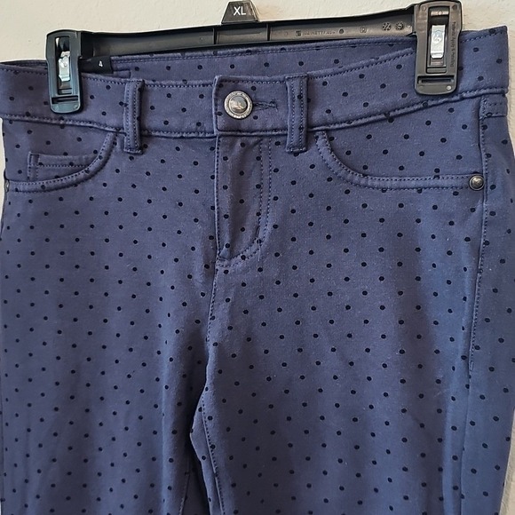 Lauren Conrad Purple and black polka dot fabric jean Size 4 - Picture 2 of 6